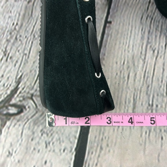 VIONIC ALICE Black Suede Silver Hardware Slip On Flats Moccasin Slipper Loafers - Picture 8 of 17